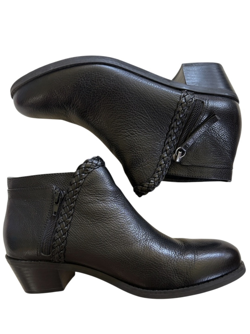 EUC Aetrex Leather Ankle Boots Black Size 9 - 9.5